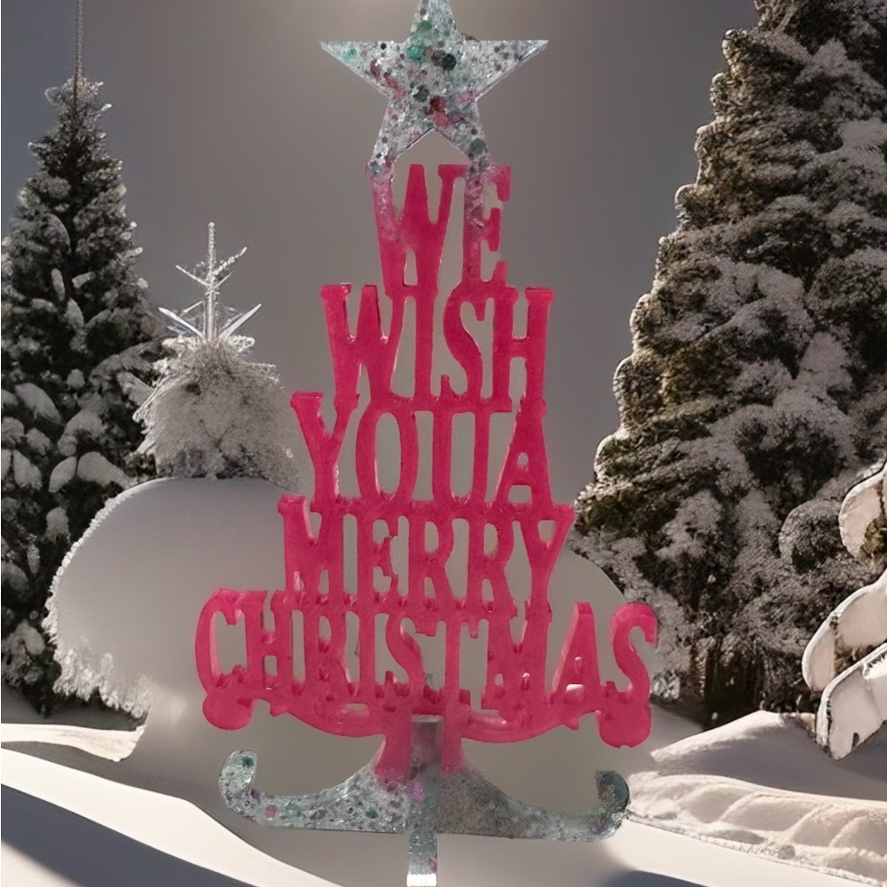 Pink epoxy resin Holiday Tree decor